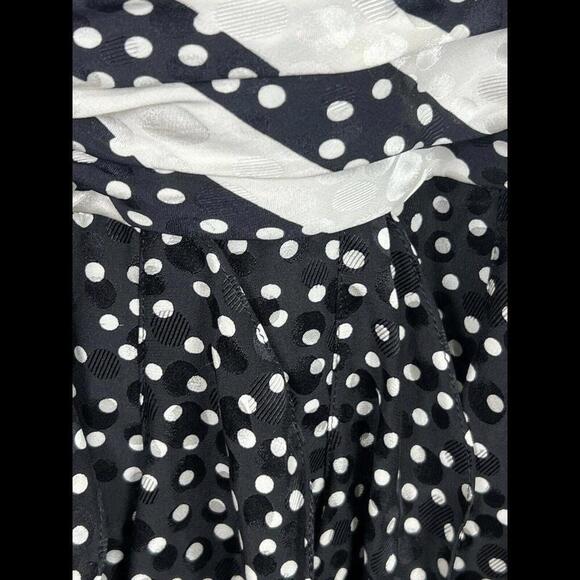 Lillie Rubin Dress Women's Size 12 Black Polka‎ Dot Lined 100% Silk Swing - Picture 4 of 5
